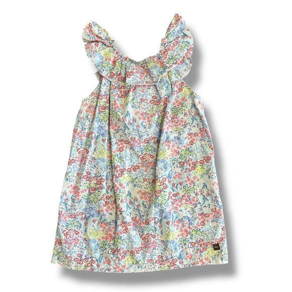 Tea Collection Girls‎ Dress Size 4 Ruffle Sleeve Cotton Floral Sundress Summer - Picture 5 of 10